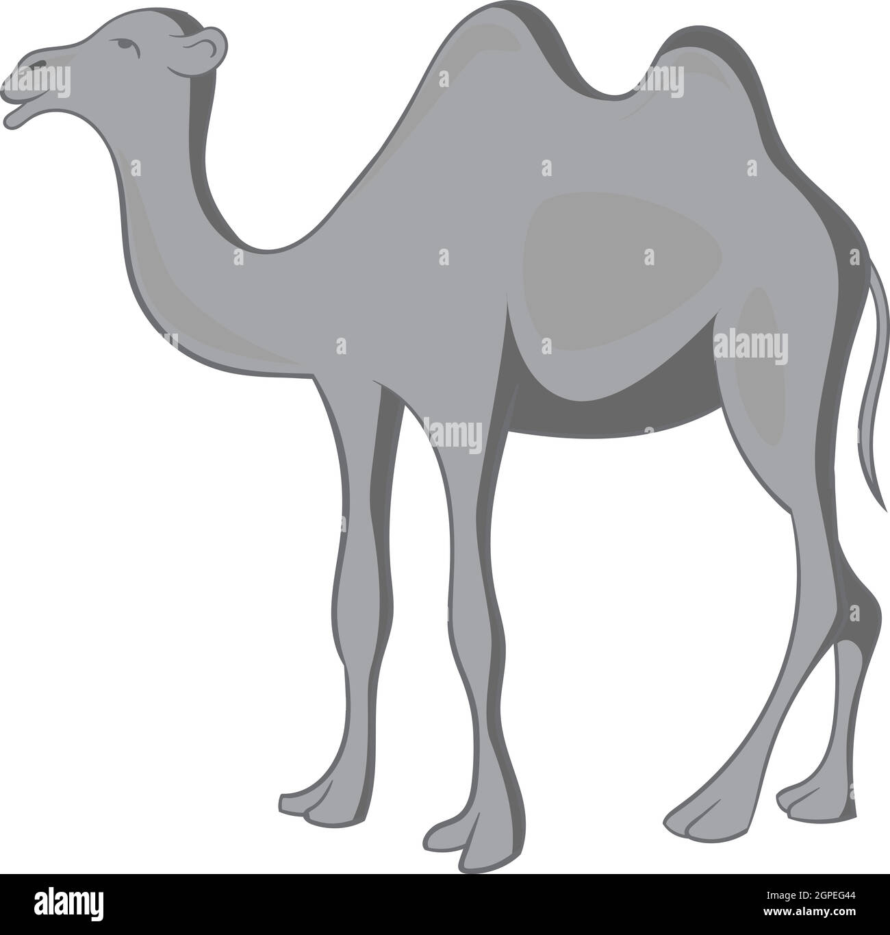 L'icône de Camel, style monochrome gris Illustration de Vecteur