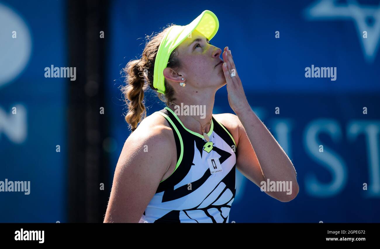 Elise Mertens de Belgique en action lors du premier tour du tournoi de tennis WTA 500 de Chicago Fall tennis Classic 2021 contre Dayana Yastremska d'Ukraine le 28 septembre 2021 à Chicago, Etats-Unis - photo: Rob Prange/DPPI/LiveMedia Banque D'Images