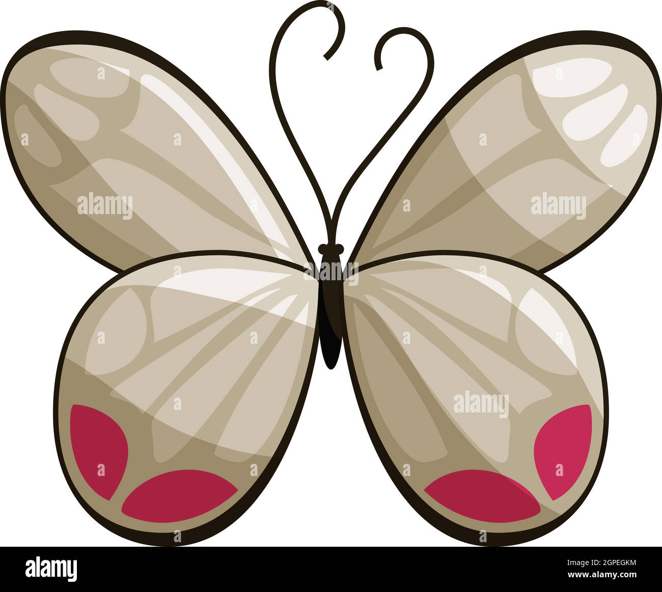 Papillon blanc, icône de style cartoon Illustration de Vecteur