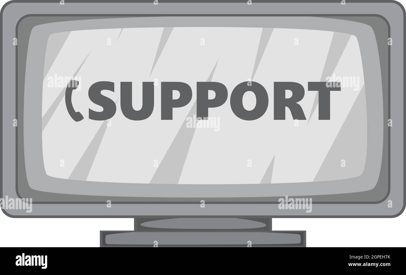 L'icône ordinateur Support style monochrome gris, Illustration de Vecteur
