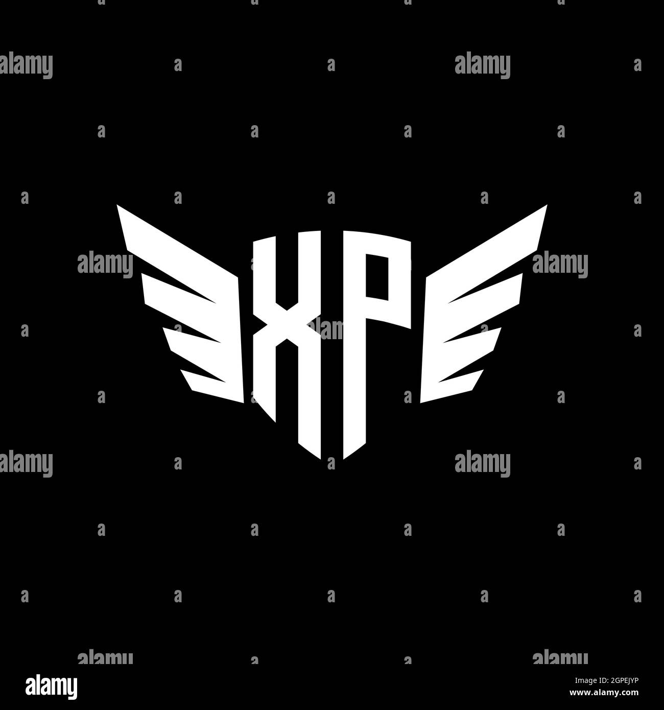 Modèle de forme géométrique XP Monogram. Vecteur de conception initiale du monogramme isolé sur fond blanc Illustration de Vecteur