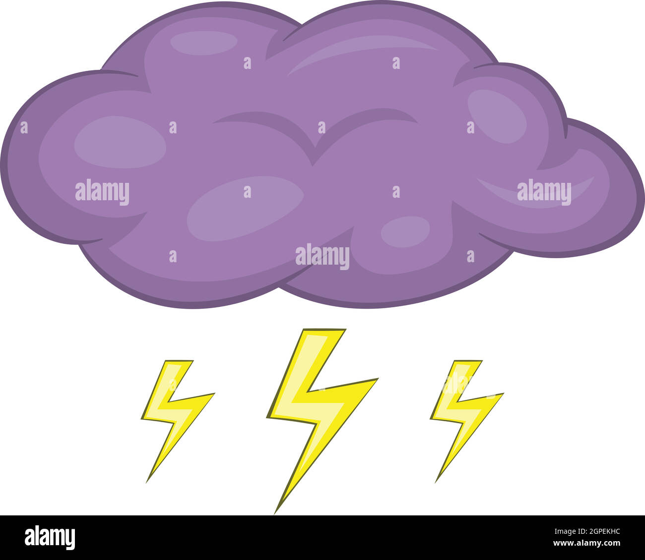 Les nuages et l'orage, l'icône de style cartoon Illustration de Vecteur