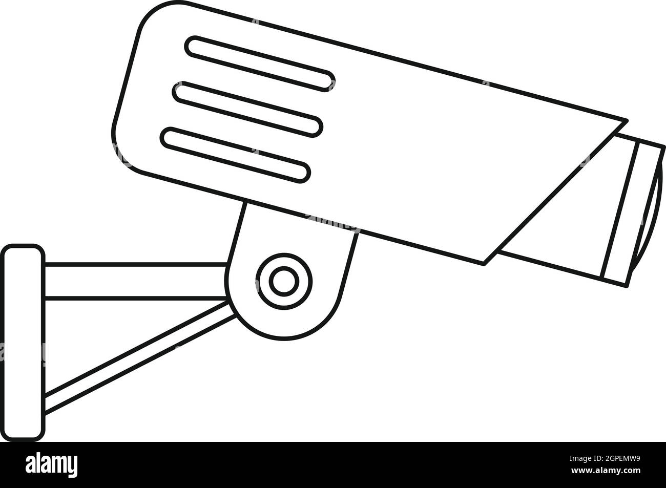 L'icône de caméra de sécurité, style contour Illustration de Vecteur