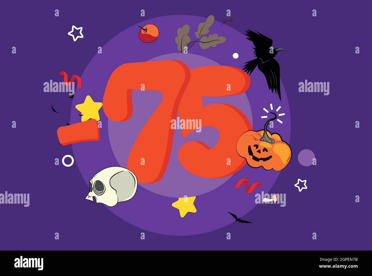 Bannière de réduction pour les fêtes d'Halloween Illustration de Vecteur