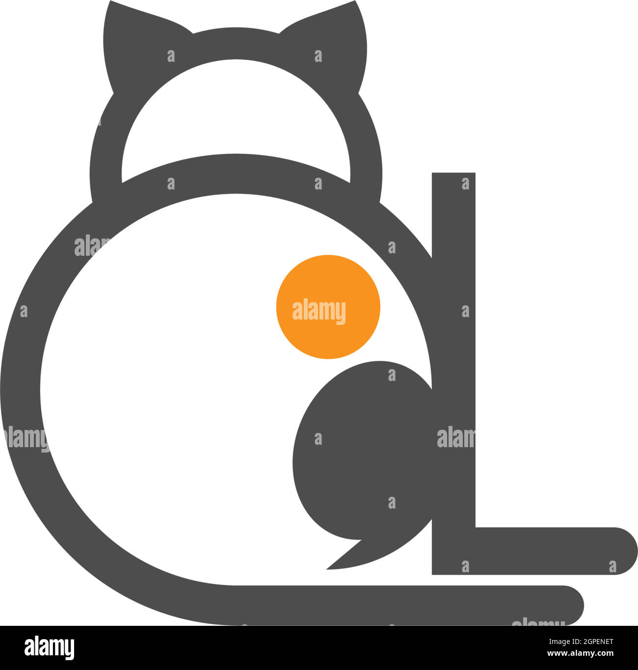 Logo d'icône de chat avec vecteur de modèle lettre L Illustration de Vecteur