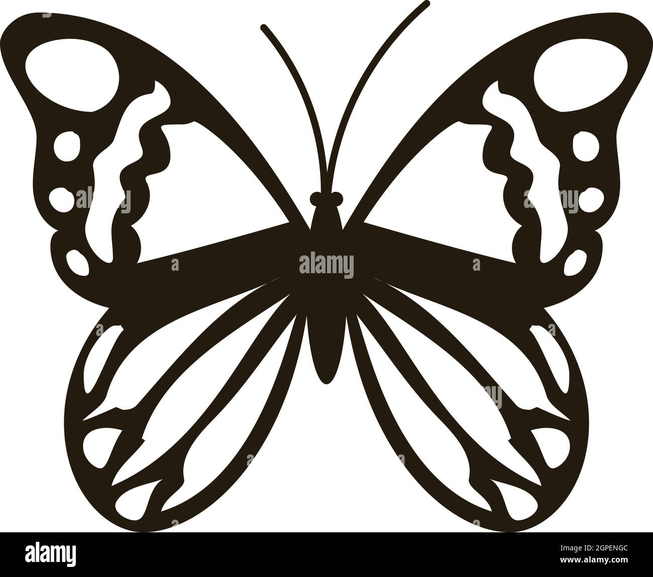 Papillon noir, icône de style simple. Illustration de Vecteur