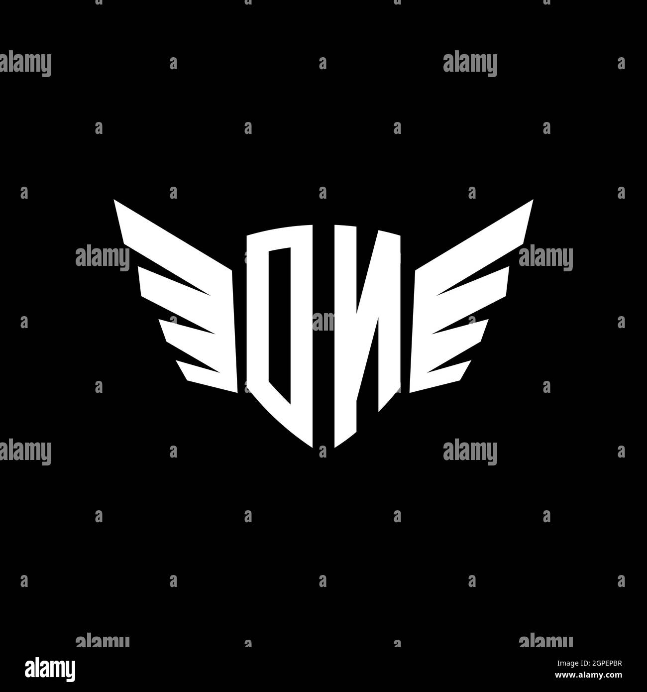 SUR monogramme logo géométrique initial avec modèle de style de forme d'aile. Logo original de l'aile isolé sur fond noir Illustration de Vecteur