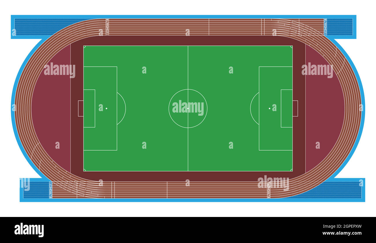 Stadium Vector Illustration mesures proportionnelles réelles Illustration de Vecteur