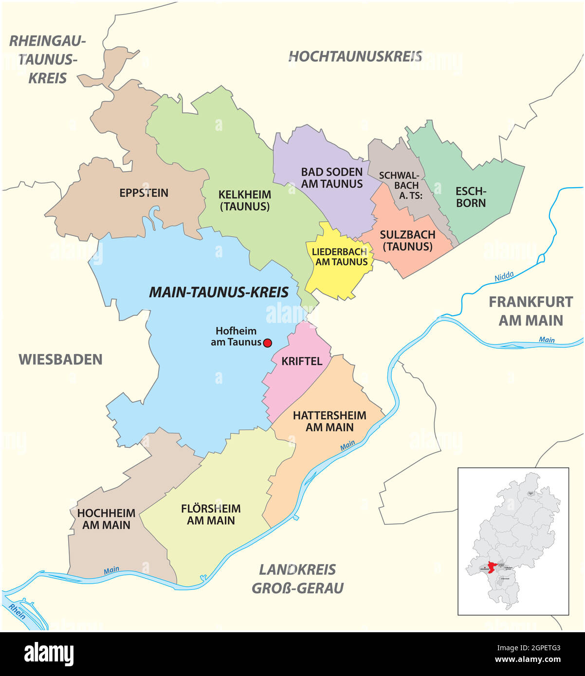 Administrative map germany division Banque de photographies et d’images