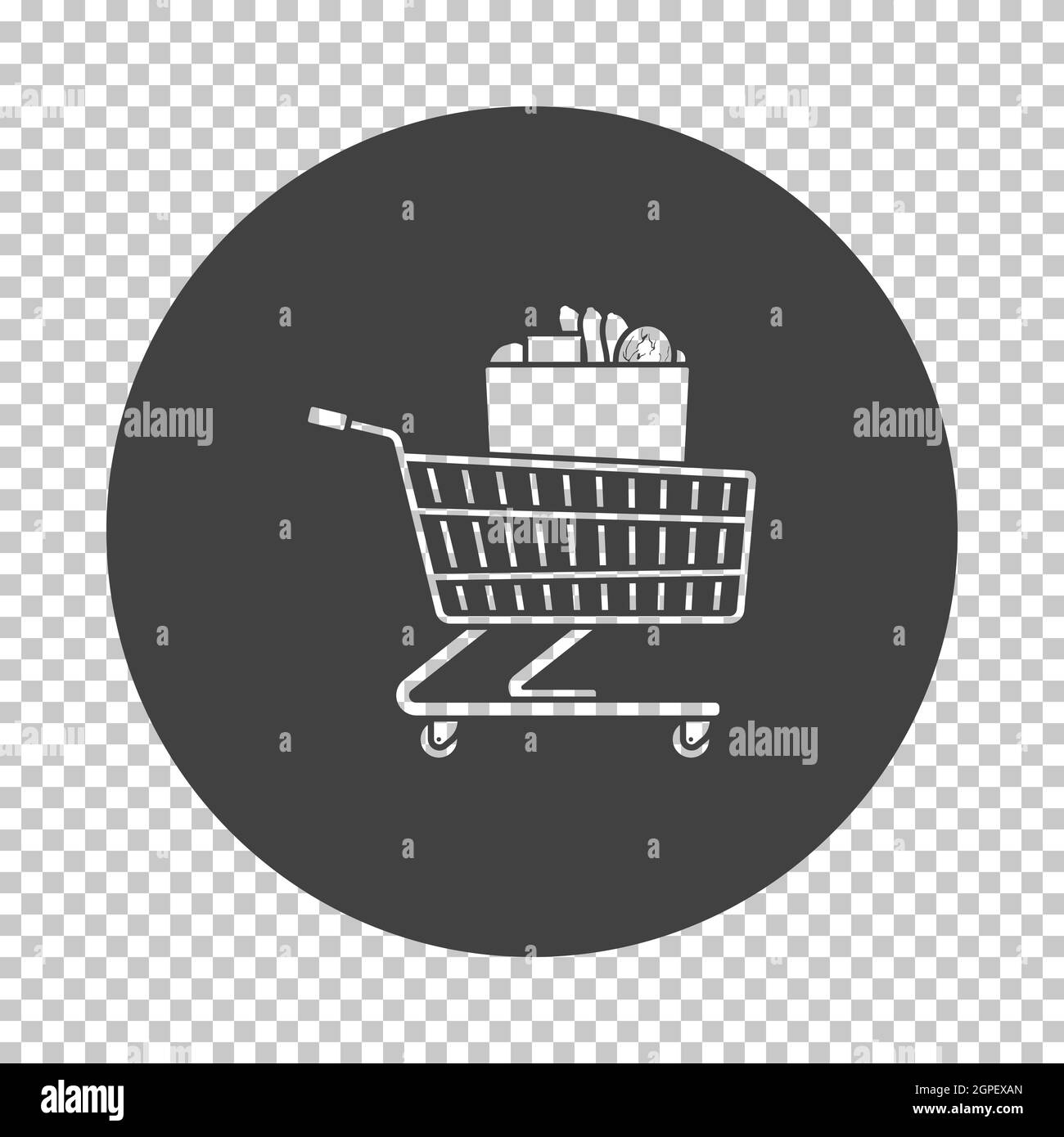 Icône Panier avec sac de nourriture Image Vectorielle Stock - Alamy