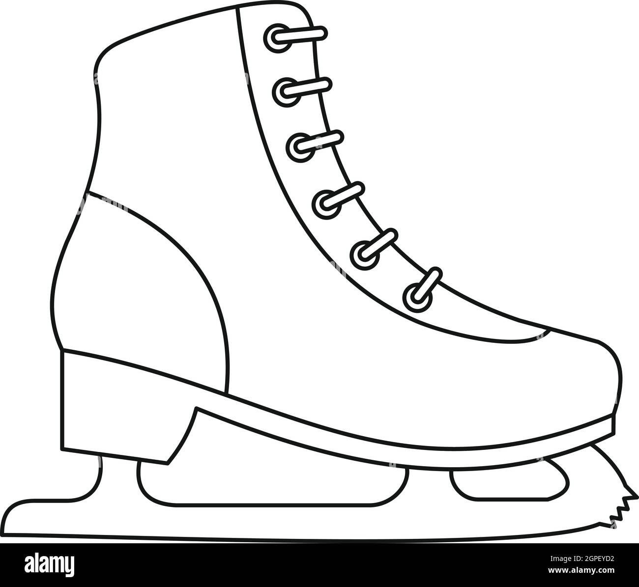 Patinage sur glace, l'icône de style contour Illustration de Vecteur