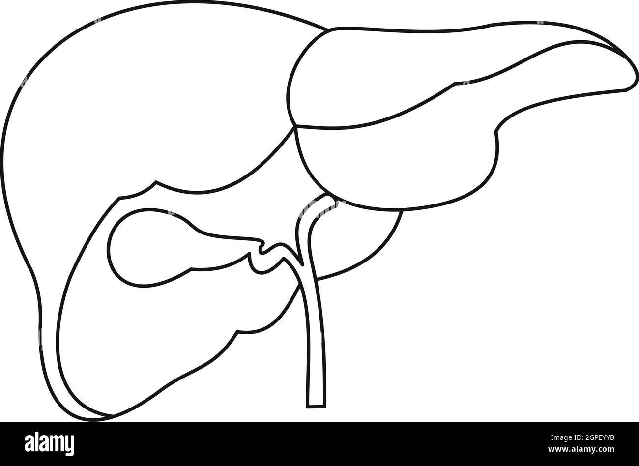 Style du contour, l'icône du foie Illustration de Vecteur