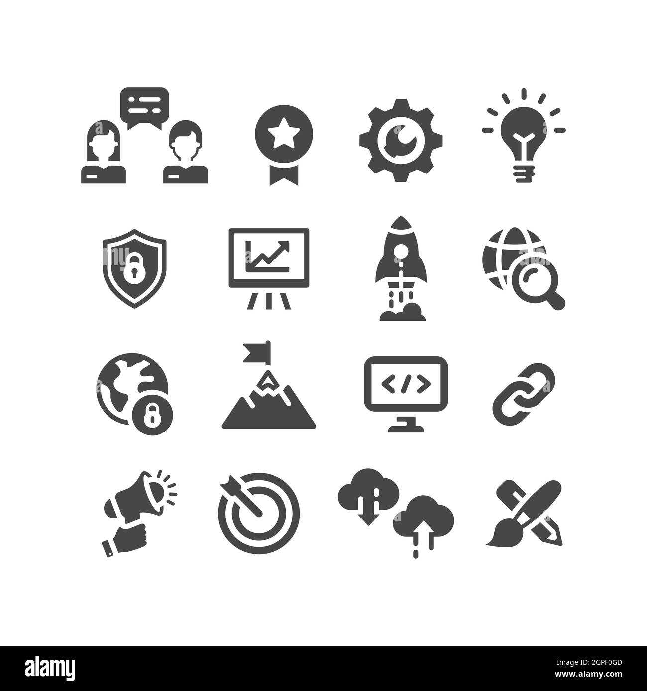 Ensemble d'icônes vectorielles noires SEO Illustration de Vecteur