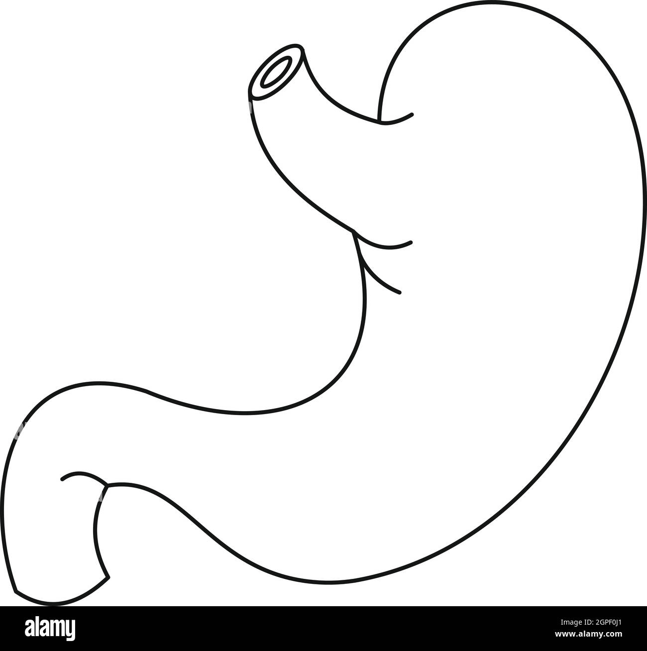 Icône style du contour de l'estomac, Illustration de Vecteur