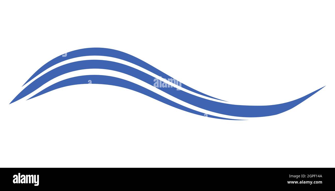 Vague de l'océan, ligne ondulée courbe symbole des vacances d'été sur la plage côtière Illustration de Vecteur Vague de l'océan, ligne ondulée courbe symbole des vacances d'été sur la plage côtière Illustration de Vecteur