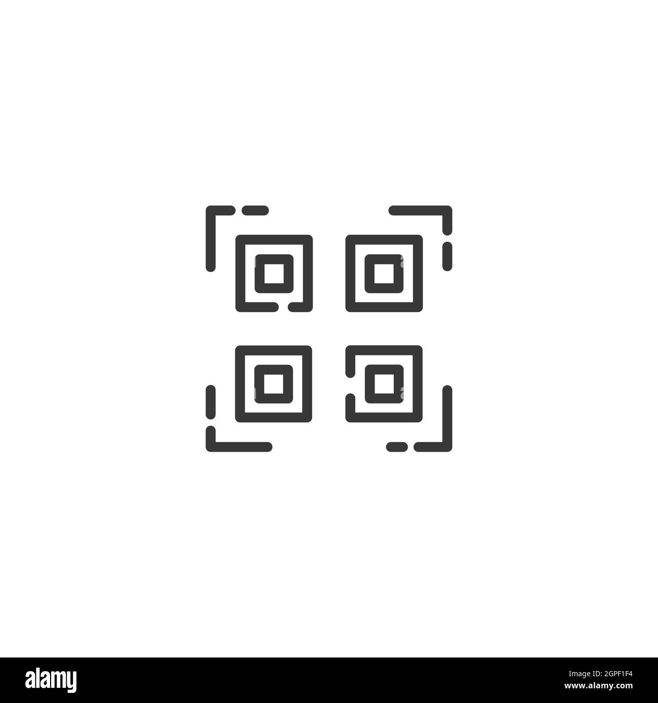 Icône de ligne fine de code QR. Technologie de paiement Web et d'achat. Illustration vectorielle de commerce isolée Illustration de Vecteur