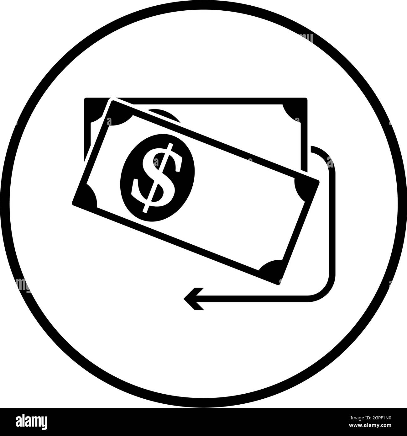 Icône Cash Back Dollar Banbillets Illustration de Vecteur
