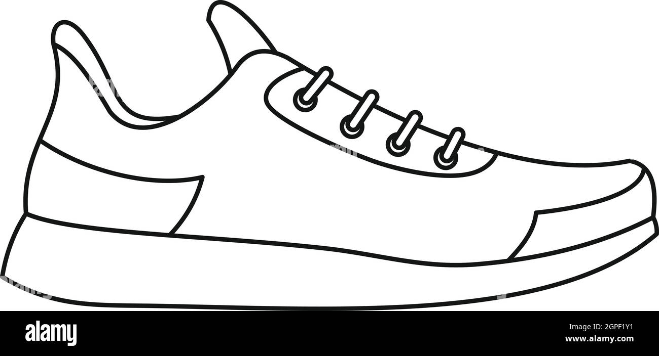 Chaussure de sport, l'icône de style contour Illustration de Vecteur