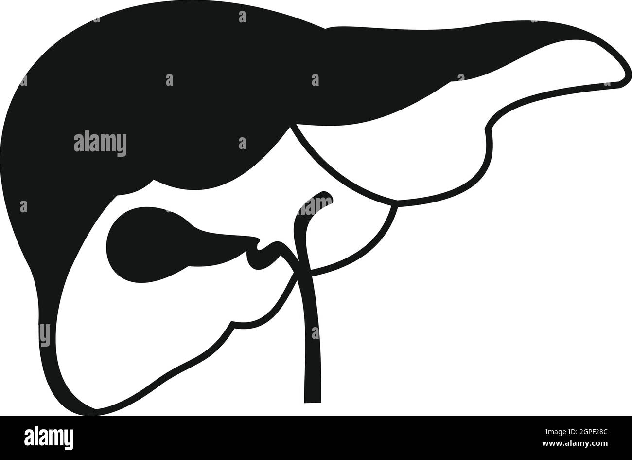 L'icône du foie, le style simple Illustration de Vecteur