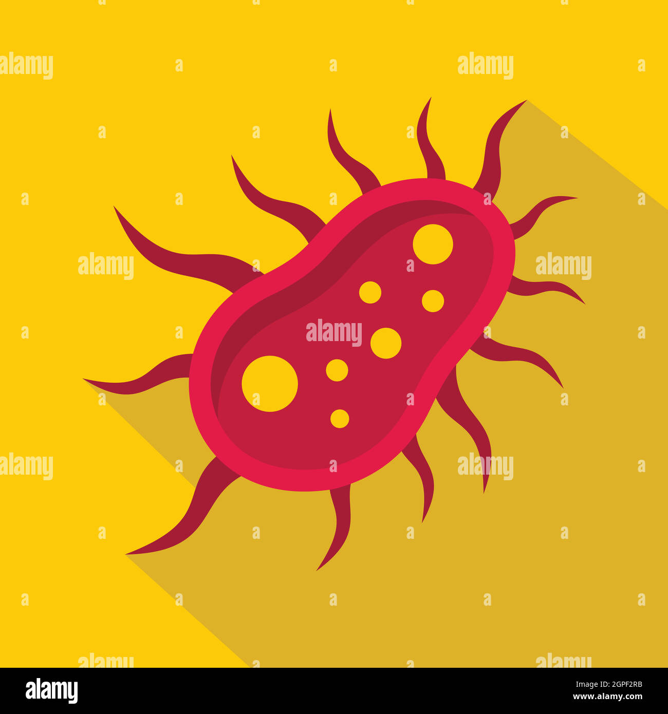 Les bactéries, l'icône centipede style plat Illustration de Vecteur