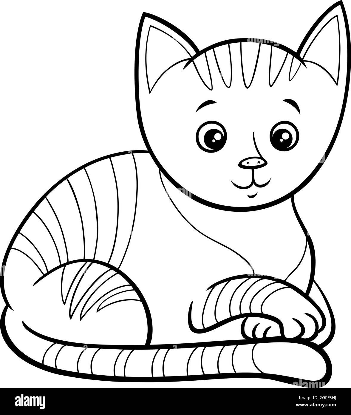 Page De Livre De Coloriage Chat Ou Chaton De Personnage De Dessin Anime Animal Image Vectorielle Stock Alamy