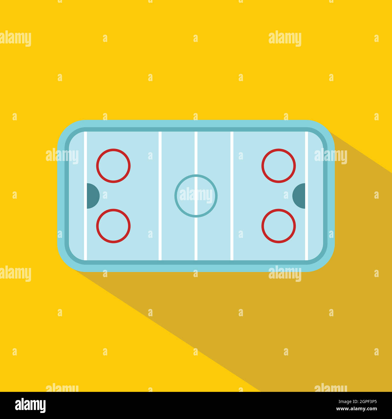 Patinoire de hockey sur glace, l'icône de style plat Illustration de Vecteur