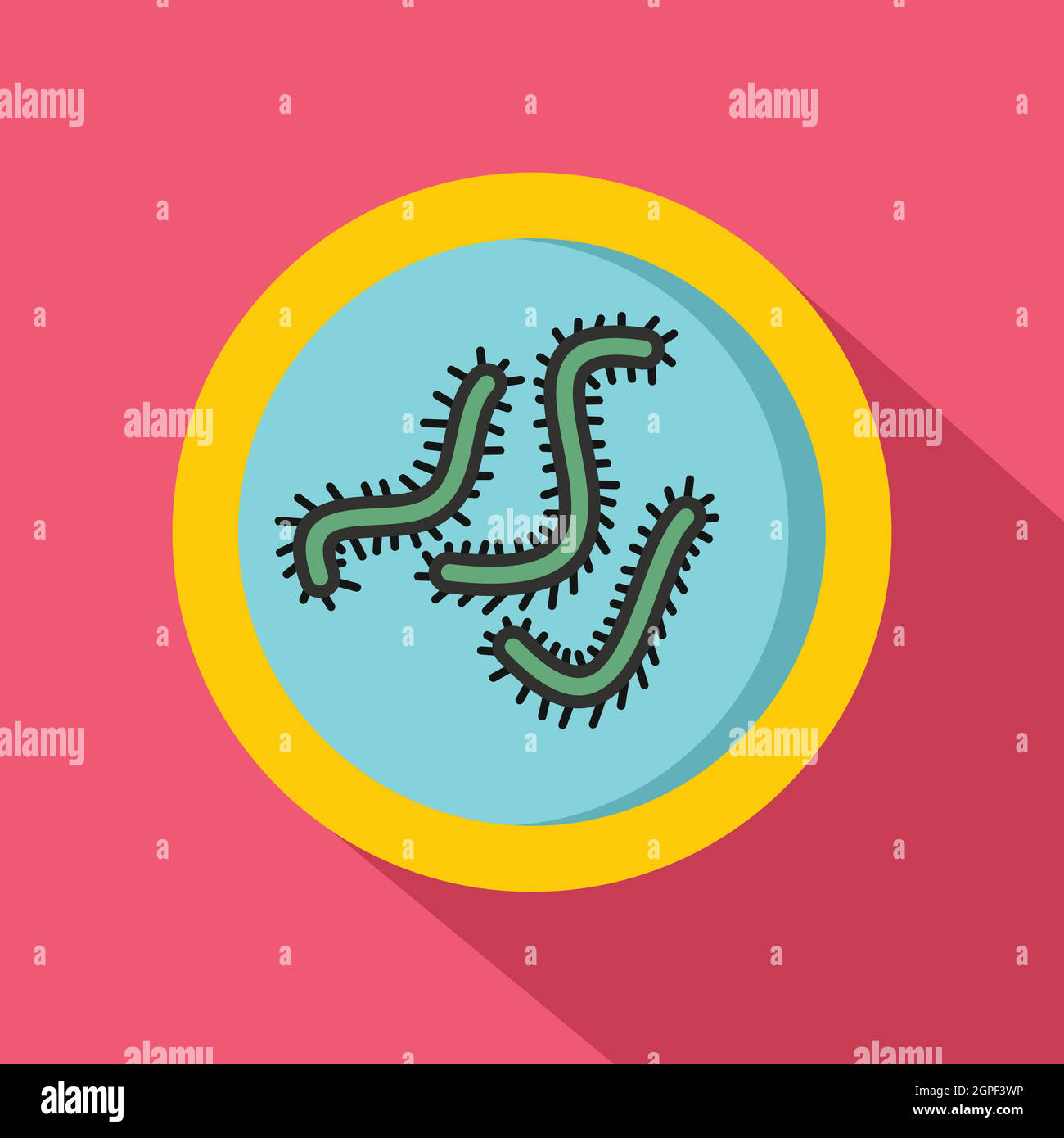 Beaucoup de bactéries, l'icône de style plat Illustration de Vecteur