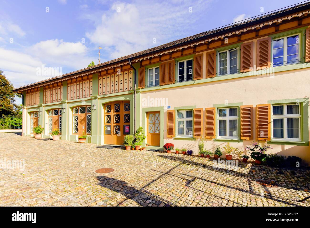 École de musique par Rössligasse 51 dans le village de Riehen, canton de Bâle ville, Suisse. Banque D'Images