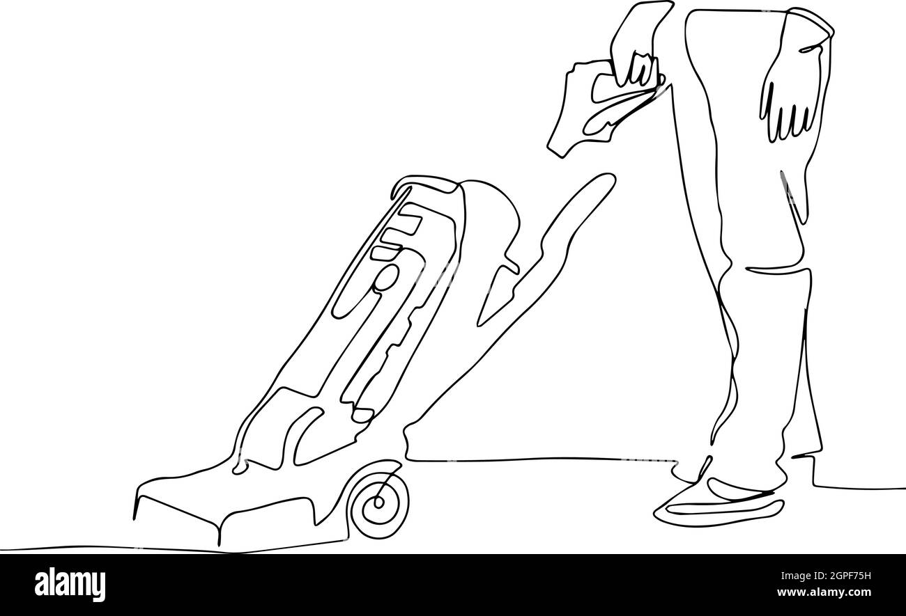 concierge avec nettoyage du sol de la machine à laver Illustration de Vecteur