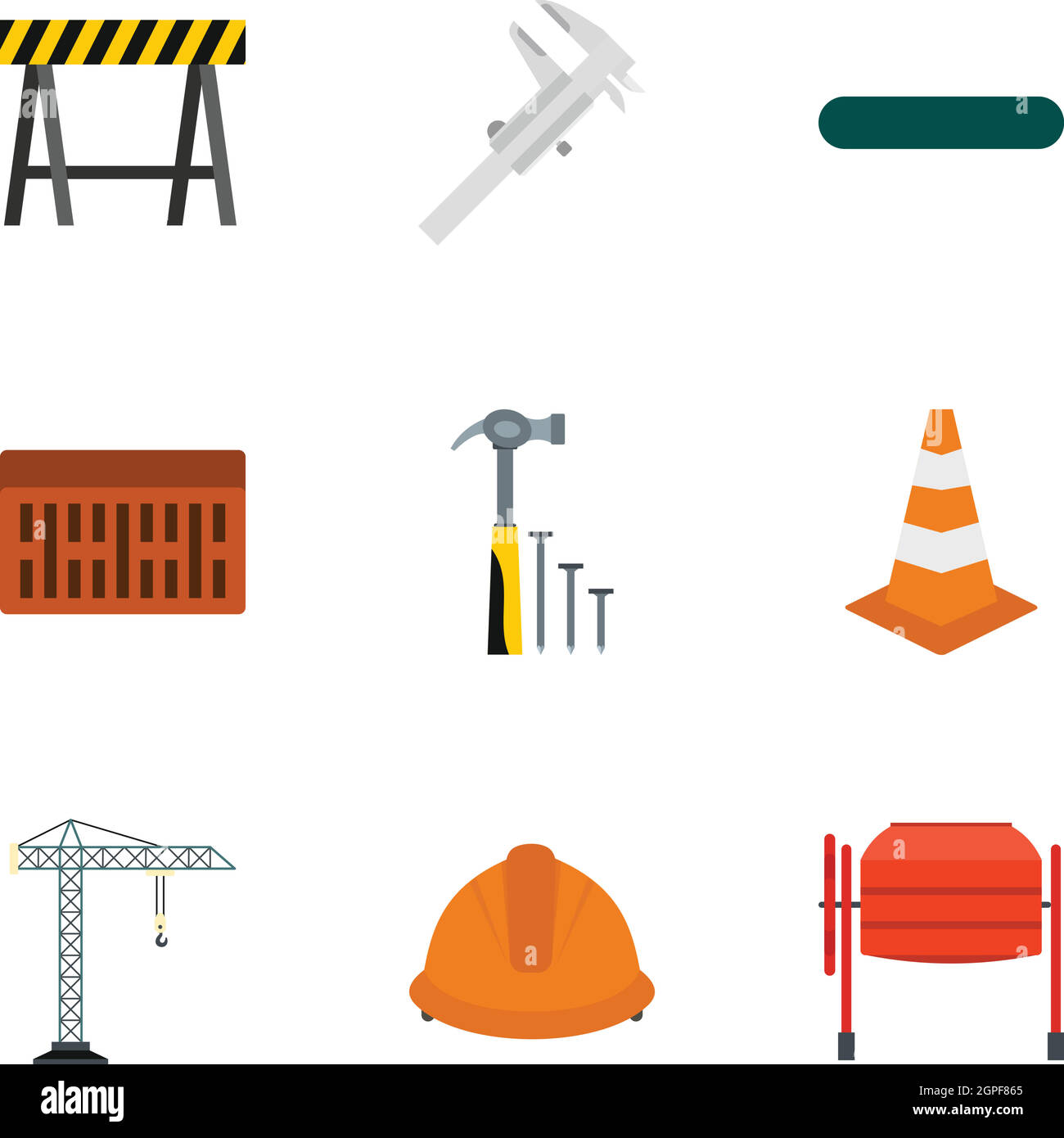 Outils de construction de style icons set, télévision Illustration de Vecteur