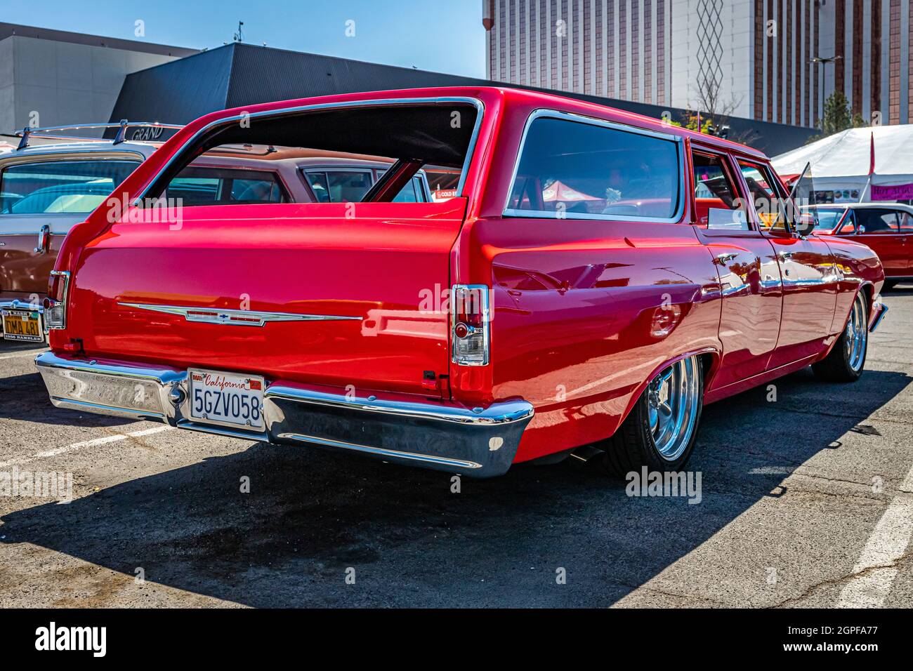 Reno, NV - le 4 août 2021 : familiale Chevrolet Chevelle Malibu 1964 à un salon de l'auto local. Banque D'Images