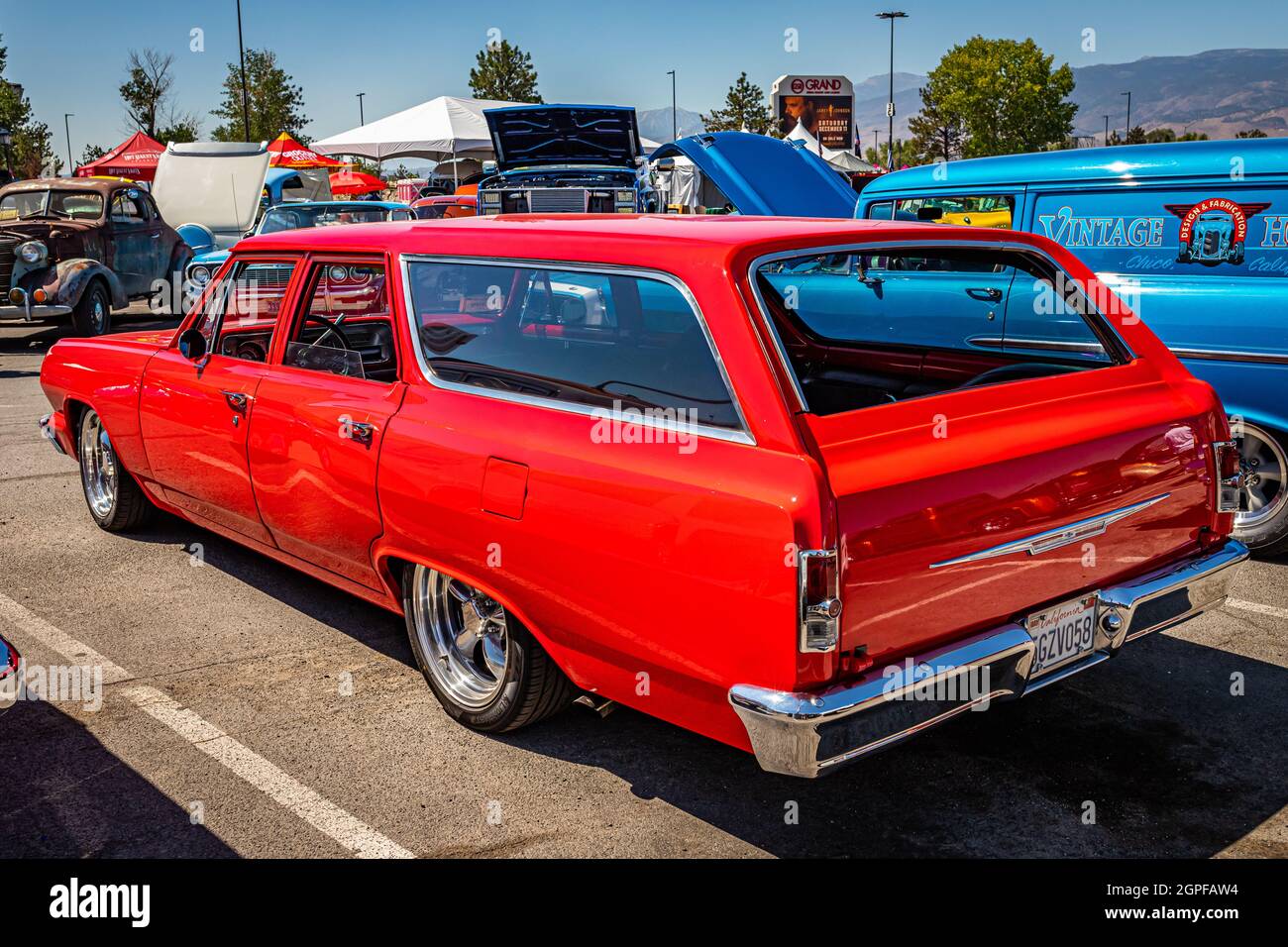 Reno, NV - le 4 août 2021 : familiale Chevrolet Chevelle Malibu 1964 à un salon de l'auto local. Banque D'Images