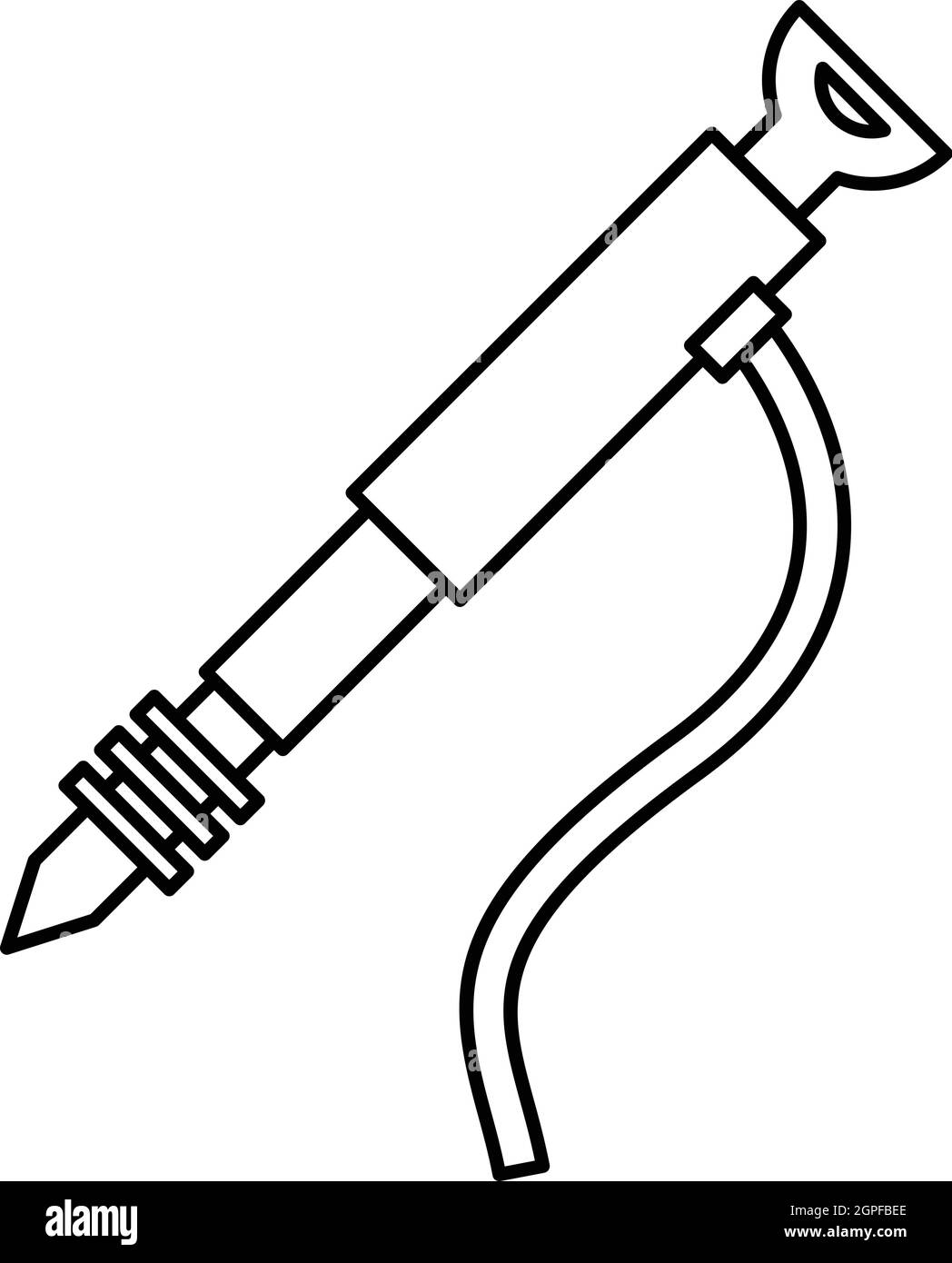 Icône style du contour, marteau-piqueur Illustration de Vecteur