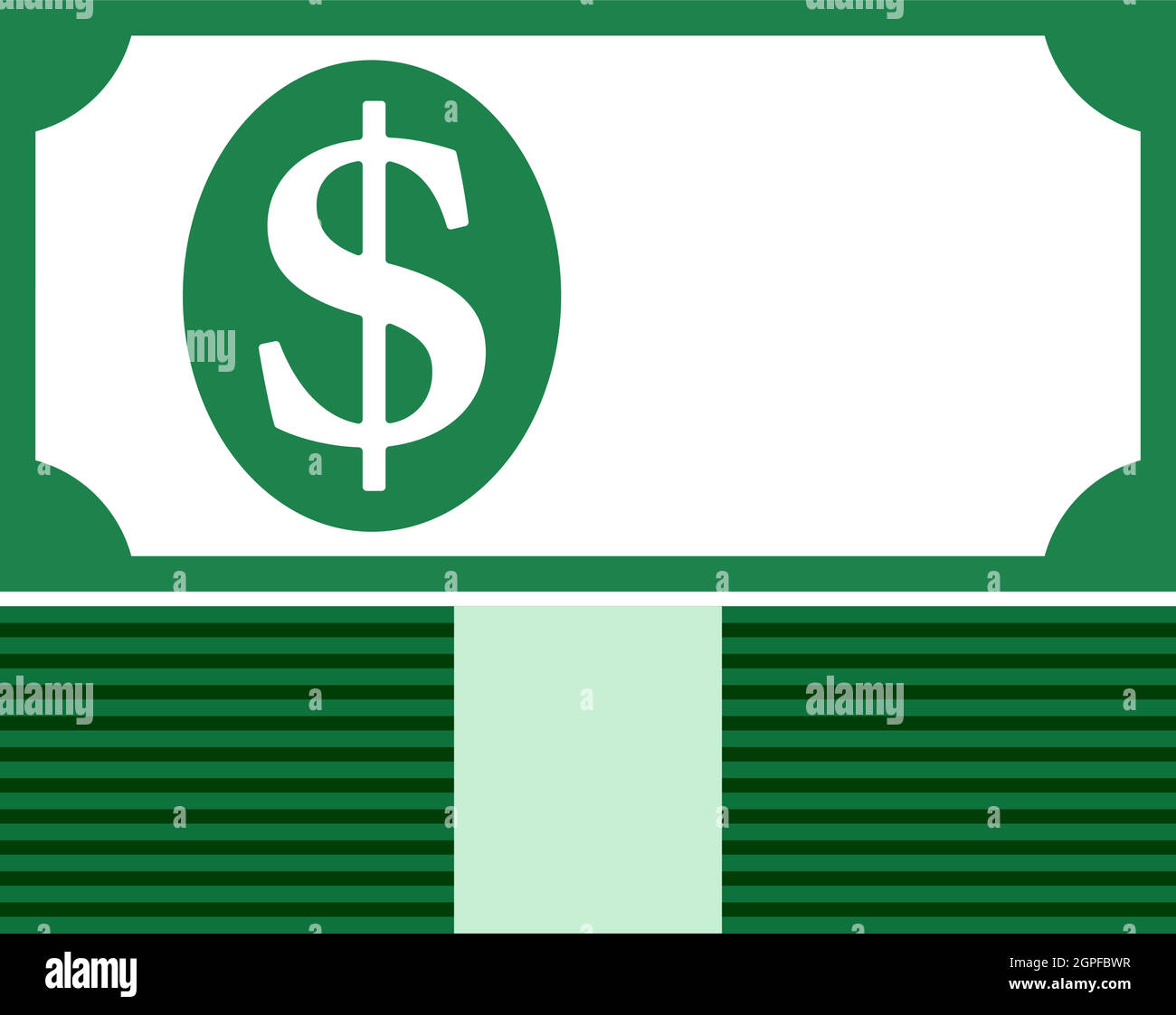 Billet de banque sur l'icône de la pile du dessus de l'argent Illustration de Vecteur