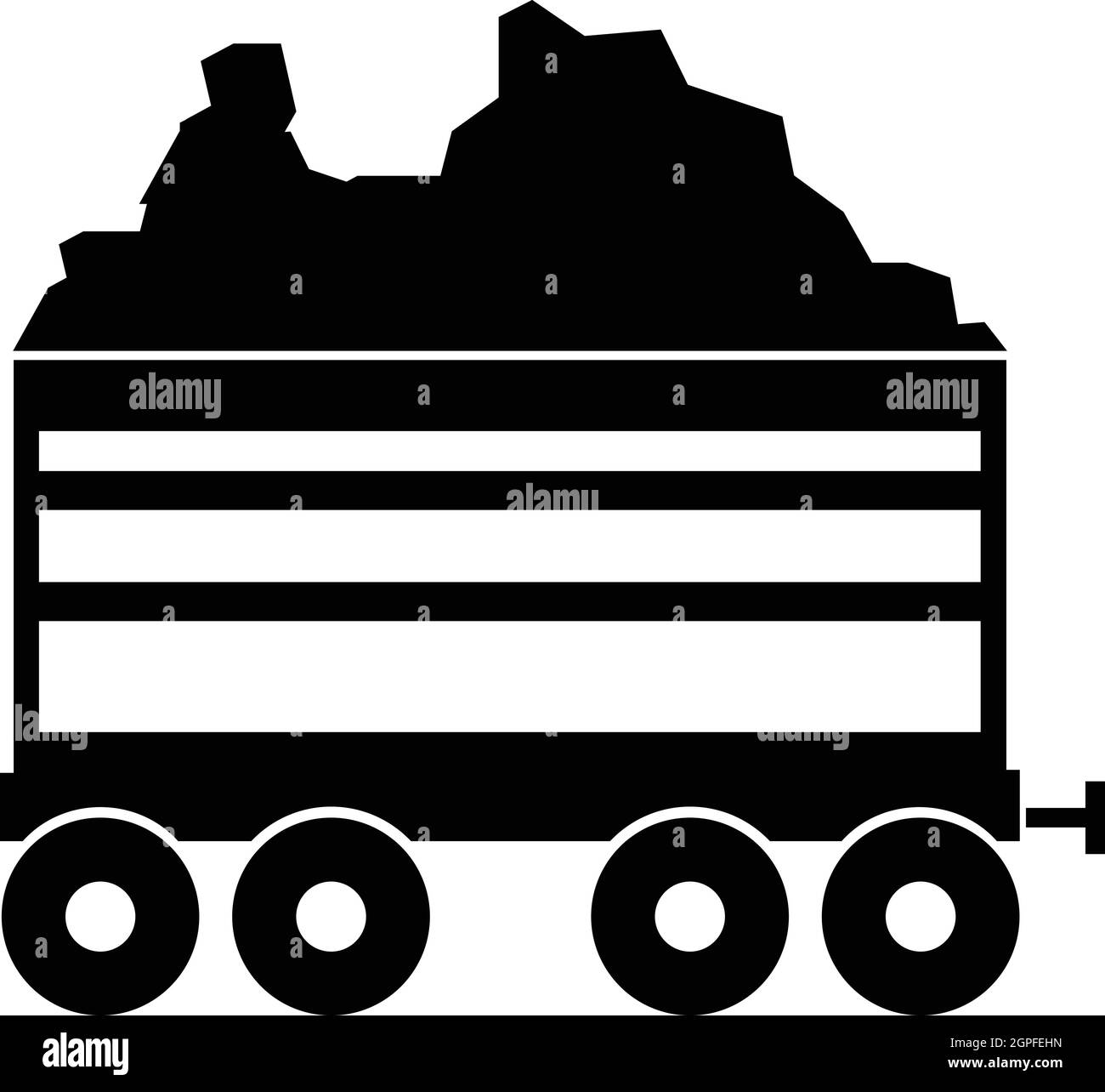 Chariot de charbon, l'icône de style simple. Illustration de Vecteur