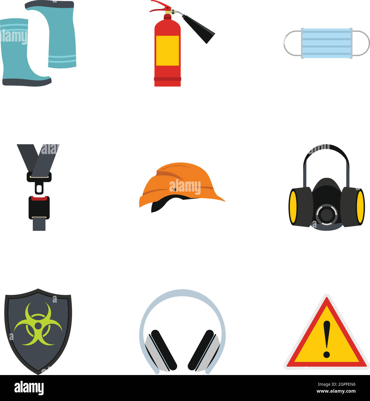 Icons set de construction, style plat Illustration de Vecteur