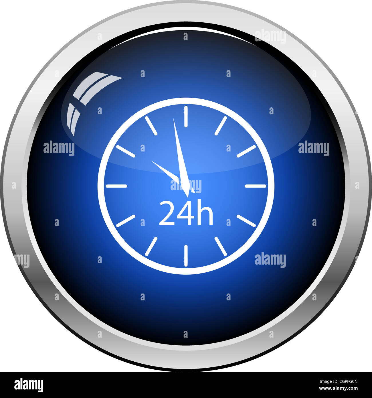 Icône 24 heures horloge Illustration de Vecteur