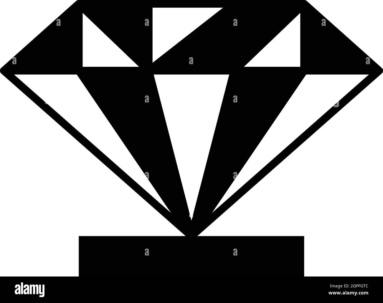 Diamant sur un piédestal, l'icône de style simple. Illustration de Vecteur