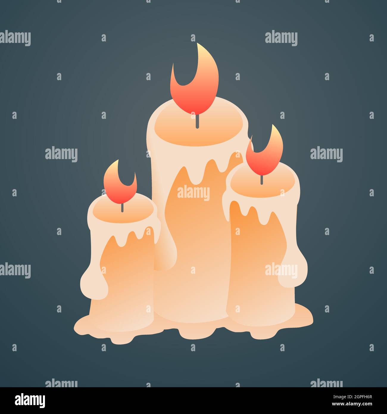 Groupe de trois bougies allumées orange icône bougies. Arrière-plan  amovible. Bannières de vente de Noël ou d'Halloween, publicités ou  invitations de fête Image Vectorielle Stock - Alamy