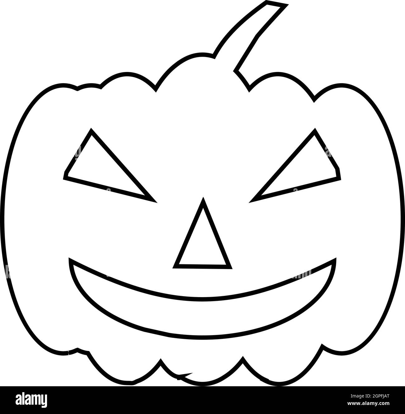 Sur l'icône de la citrouille halloween style du contour, Illustration de Vecteur
