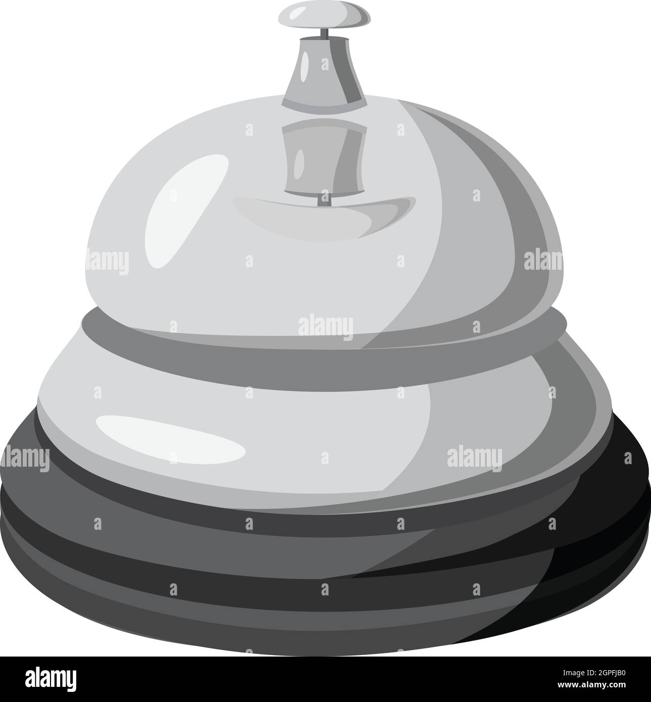 Sonnette de réception, l'icône de style monochrome gris Illustration de Vecteur