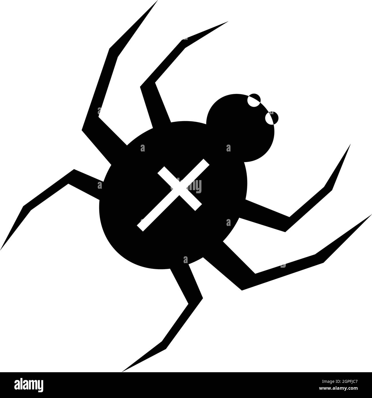 Avec l'araignée, une croix sur l'icône retour, le style simple Illustration de Vecteur