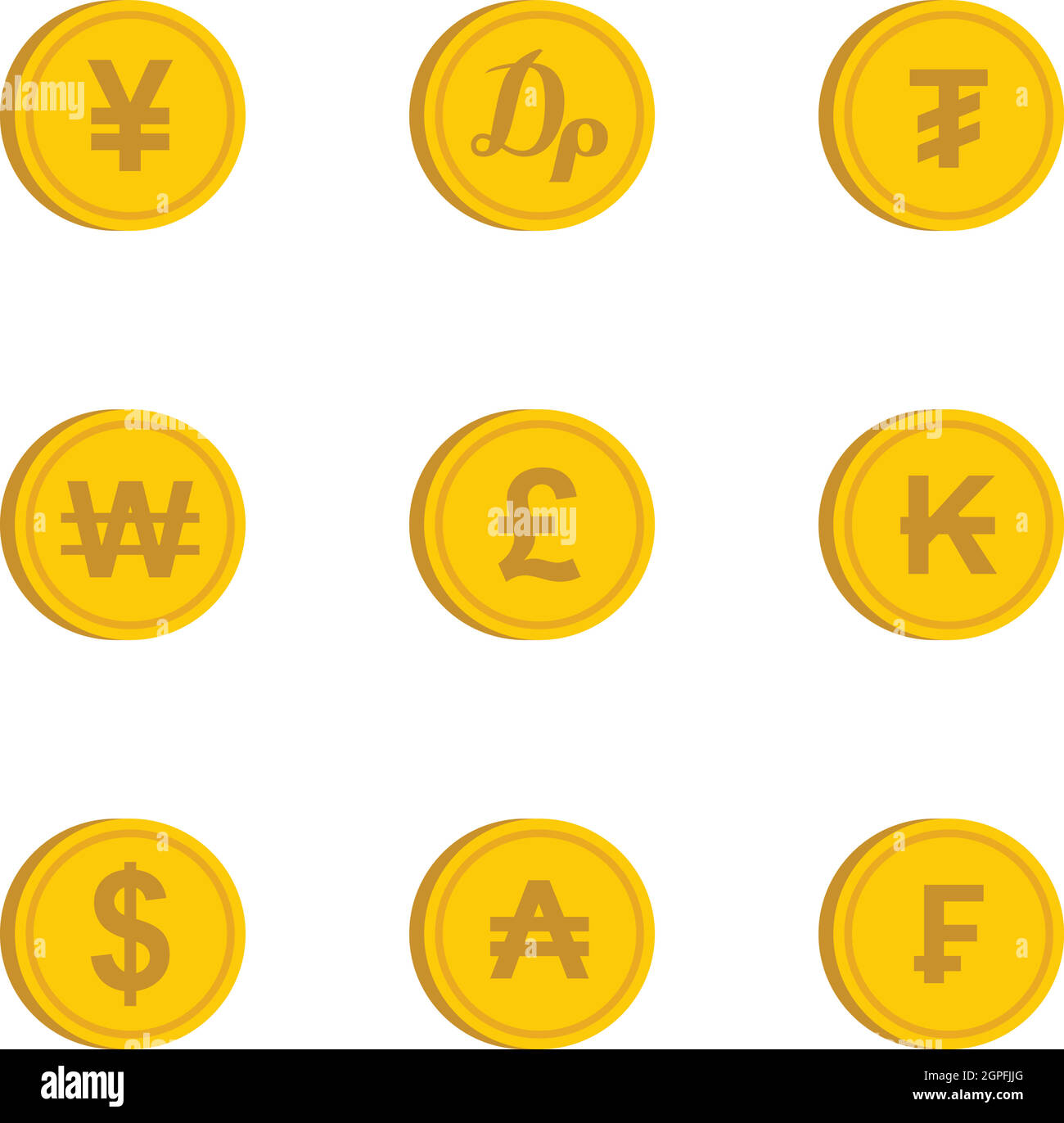 Finances icons set, style plat Illustration de Vecteur