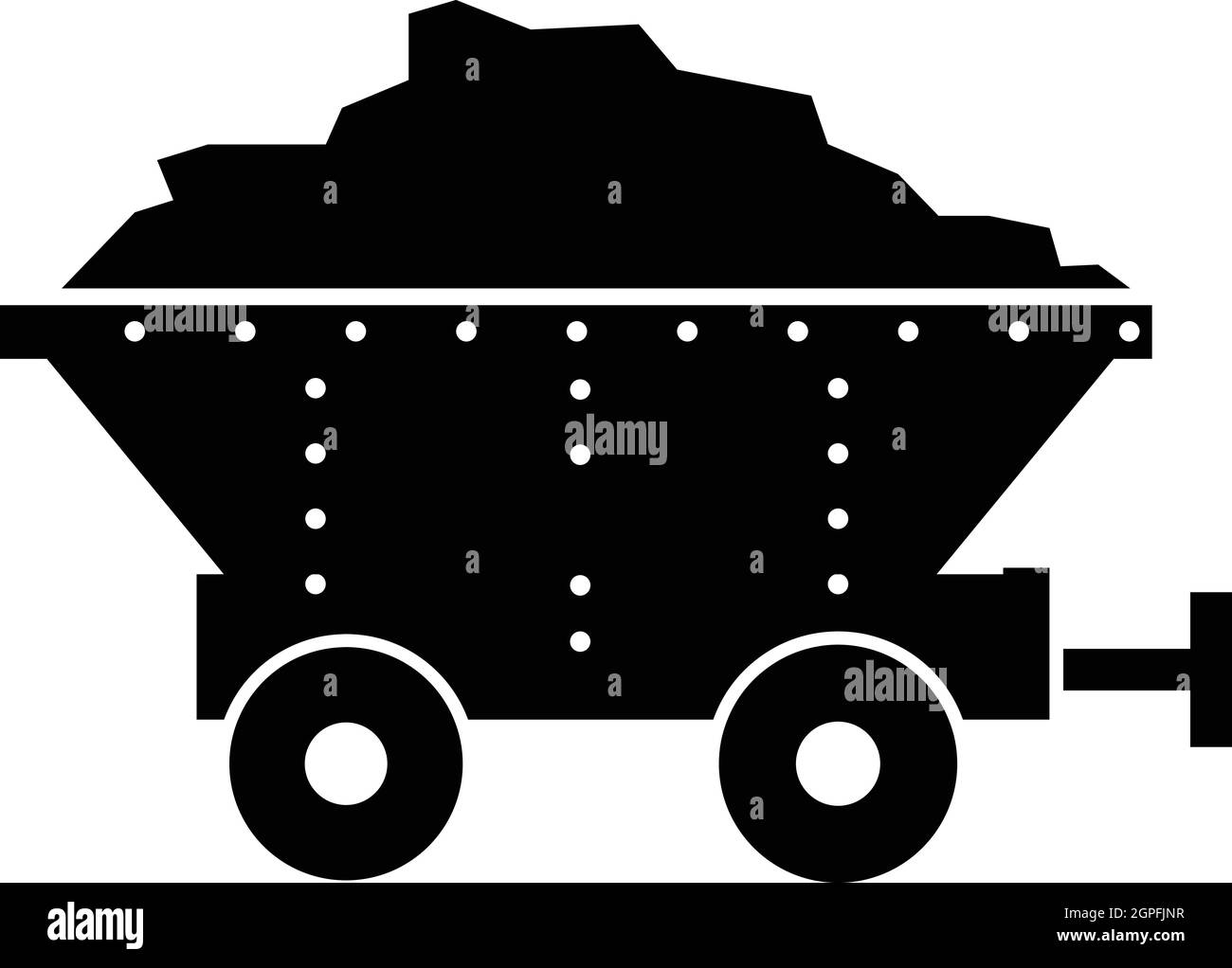 Petit chariot de charbon, l'icône de style simple. Illustration de Vecteur