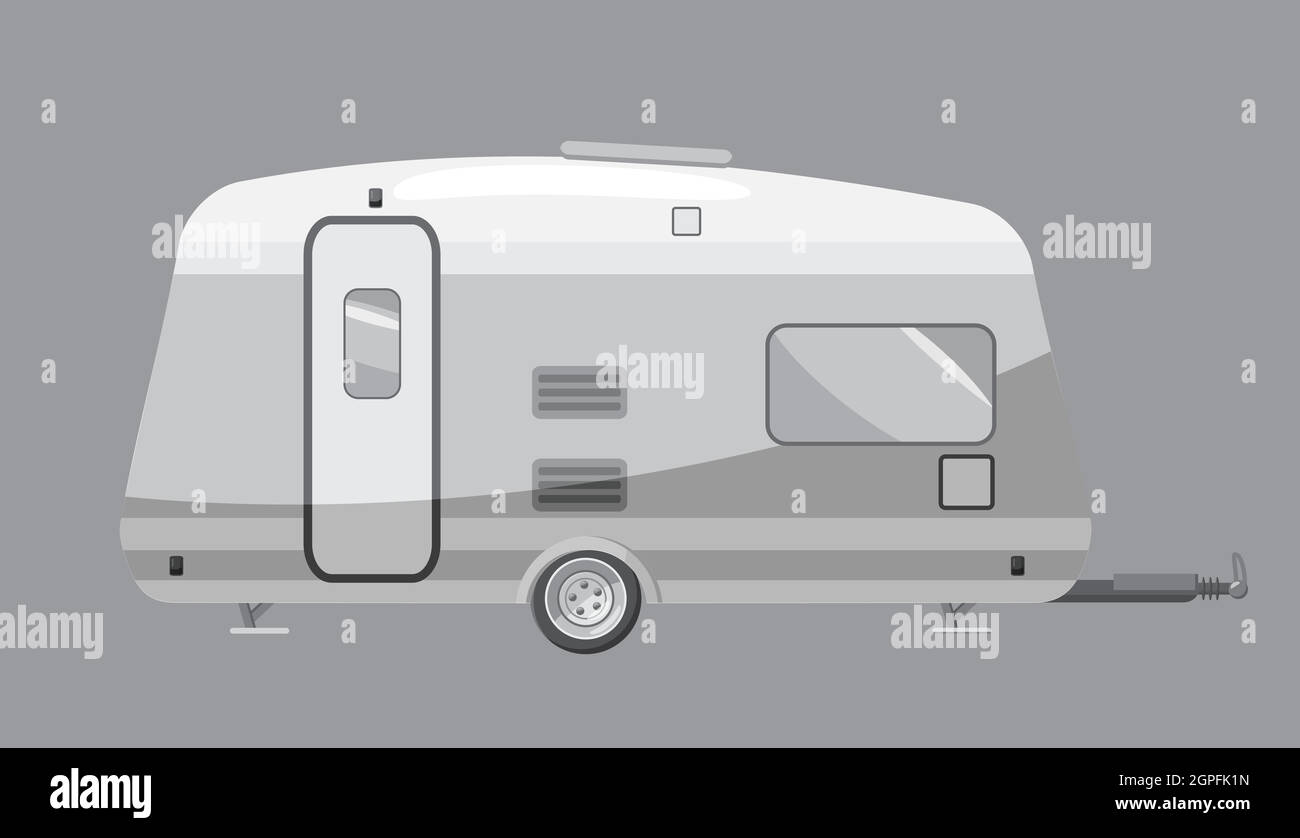 Camping, icône style monochrome gris Illustration de Vecteur