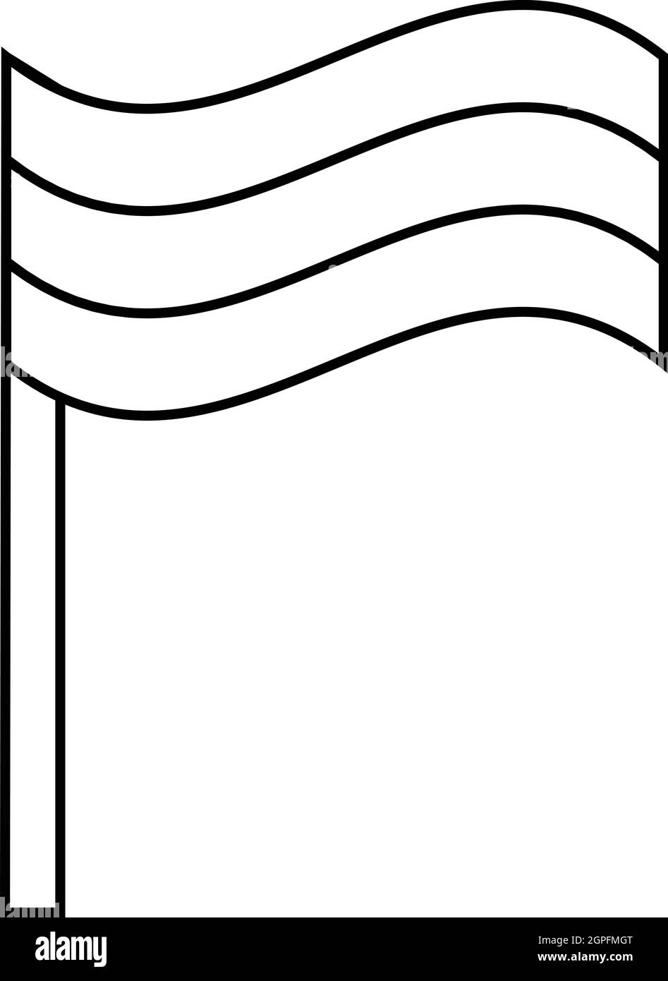 L'icône de drapeau rastaman style du contour, Illustration de Vecteur