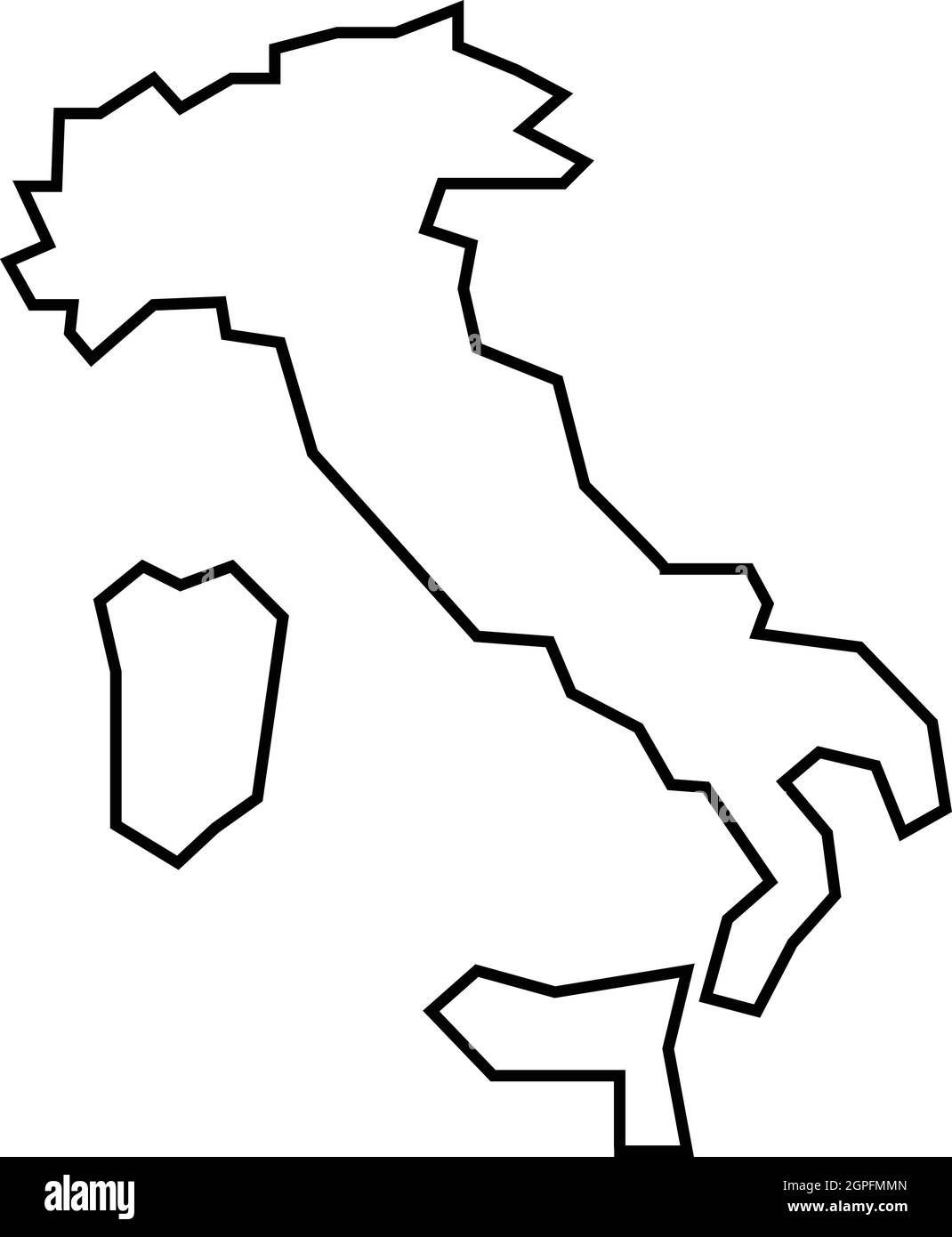 La carte de l'Italie, l'icône de style contour Illustration de Vecteur