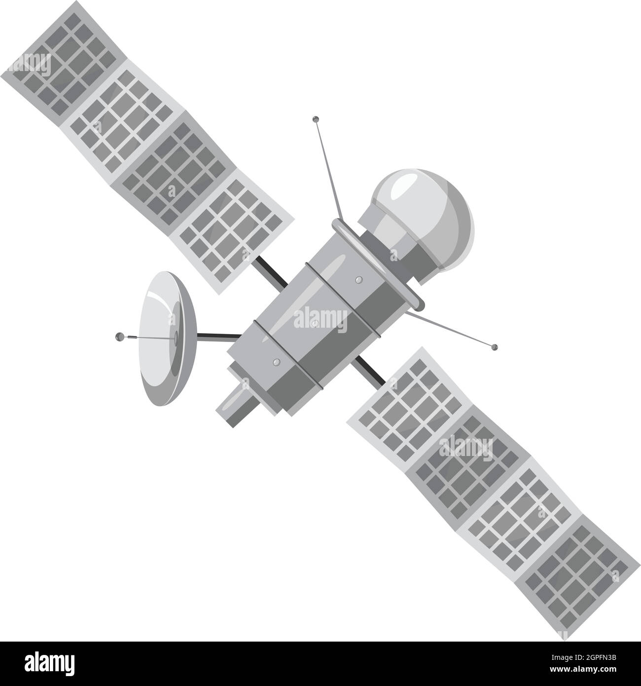L'icône de satellite de l'espace, style monochrome gris Illustration de Vecteur