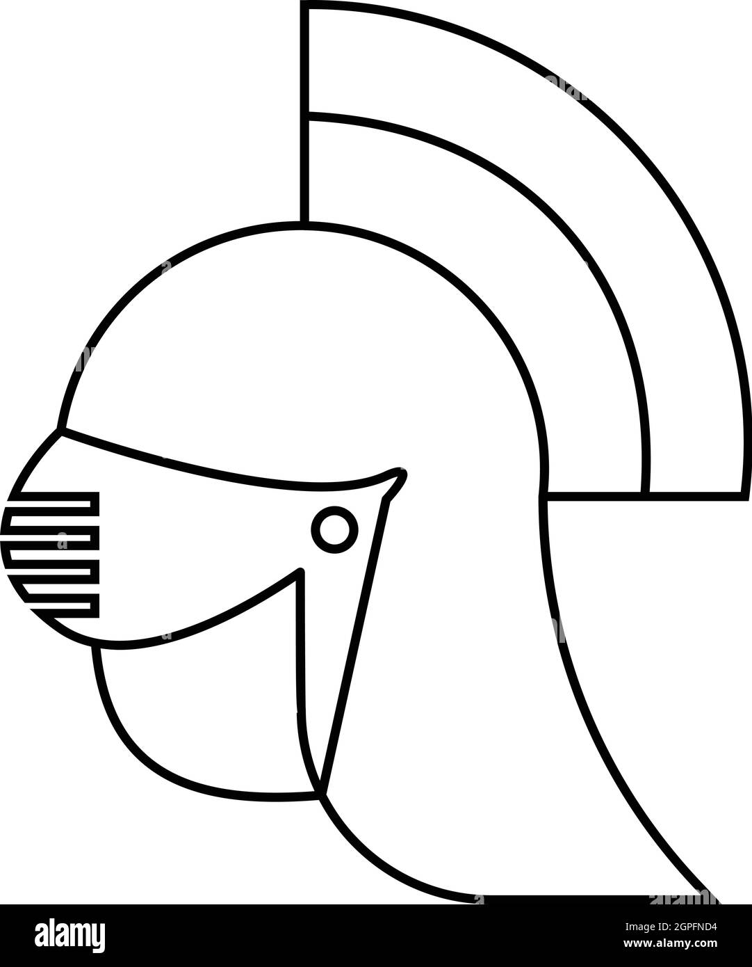Casque médiéval, l'icône de style contour Illustration de Vecteur