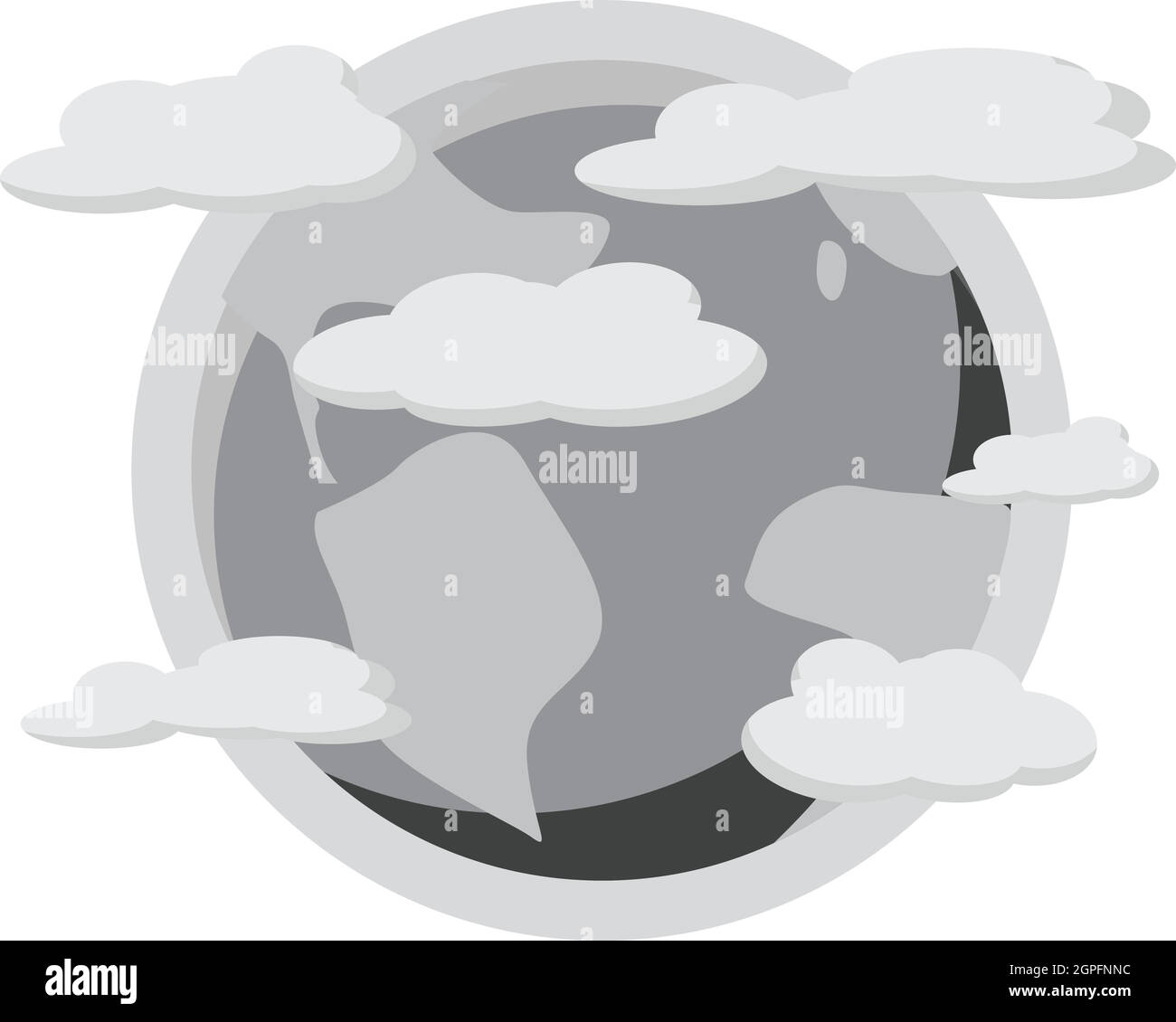 Planète Terre dans l'icône nuages Illustration de Vecteur